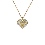 ted baker cherish: crystal cluster heart locket pendant necklace gold tone