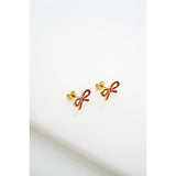 ted baker bowie: tie bow enamel stud earrings
