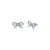 ted baker ribecca: crystal ribbon bow silver tone stud earrings