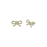 ted baker ribecca: crystal ribbon bow gold tone stud earrings