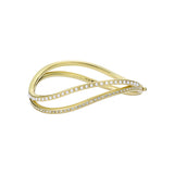 ted baker wavie: jewelled wave hinged crystal pearl gold tone bangle bracelet