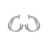 ted baker wayva: jewelled wave crystal silver tone large hoop earrings