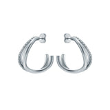 ted baker wayva: jewelled wave crystal silver tone large hoop earrings