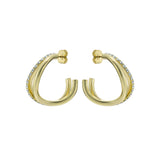 ted baker wayva: jewelled wave crystal gold tone large hoop earrings