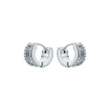 ted baker rosie: crystal roll huggie earrings silver tone clear crystal