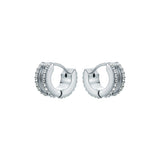 ted baker rosie: crystal roll huggie earrings silver tone clear crystal