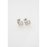 ted baker rosie: crystal roll huggie earrings silver tone clear crystal