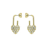 ted baker payton: pave crystal padlock drop earrings gold tone clear crystal