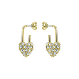 ted baker payton: pave crystal padlock drop earrings gold tone clear crystal