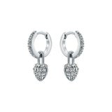 ted baker pari: pave crystal padlock huggie earrings silver tone clear crystal