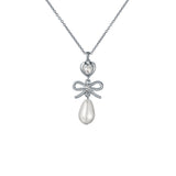 ted baker imogen: icon charm heart bow pearl drop pendant necklace