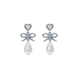 ted baker ivy: icon charm heart bow pearl drop earrings