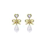 ted baker ivy: icon charm heart bow pearl drop earrings