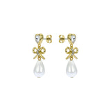 ted baker ivy: icon charm heart bow pearl drop earrings
