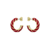 ted baker trinna: twist enamel gold tone hoop earrings