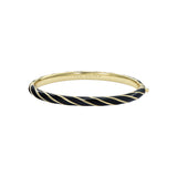ted baker trinity: twist enamel hinged gold tone bangle bracelet
