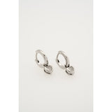 ted baker harper: mini crystal heart huggie earrings  silver tone clear crystal