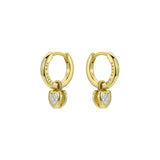 ted baker harper: mini crystal heart huggie earrings gold tone clear crystal