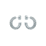 ted baker toni: crystal twist silver tone hoop earrings