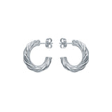 ted baker melanie: metal twist silver tone hoop earrings