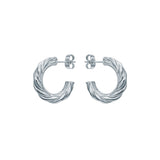 ted baker melanie: metal twist silver tone hoop earrings