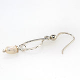 silver pearl plain twist tear drop earwire drop earrings�