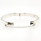 silver hinged bangle half round