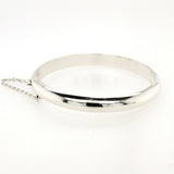 silver hinged bangle half round